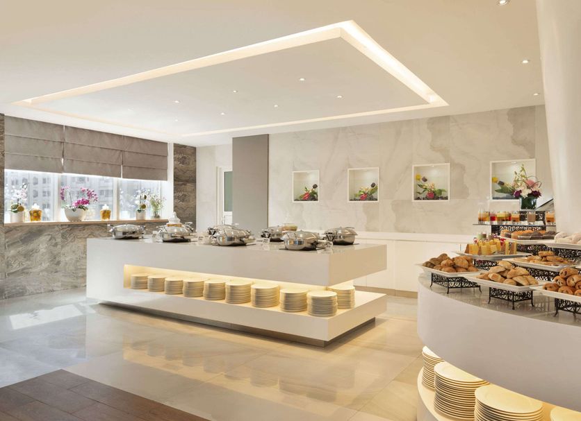 Ramada by Wyndham Abu Dhabi Corniche breakfast buffet dining area in Abu Dhabi