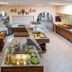 Hotel Club Marina Viva, Porticcio buffet dining room with covered food displays and salads