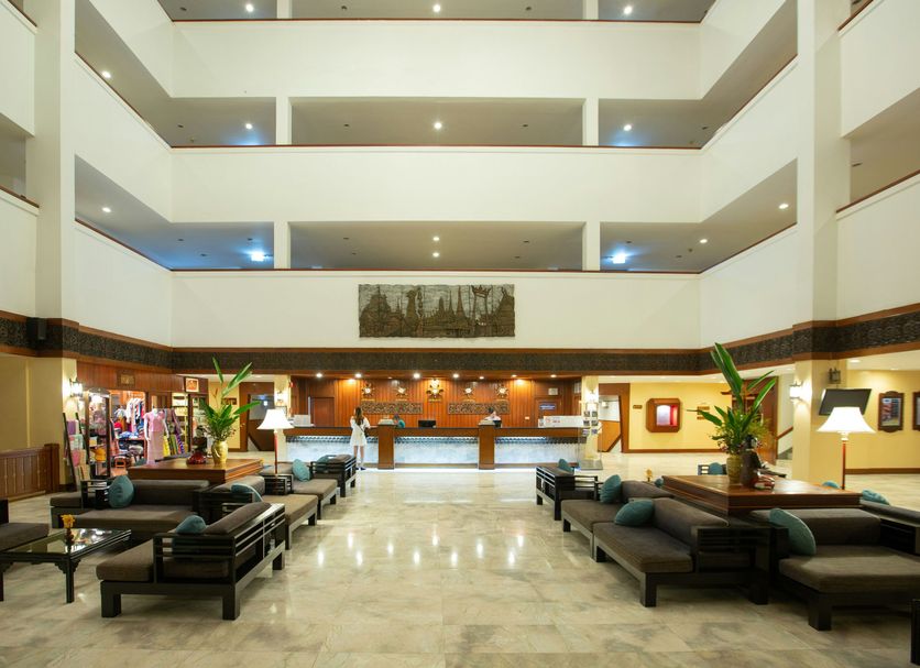 Centara Life Hotel Mae Sot lobby with open atrium, seating area, and reception desk in Mae Sot