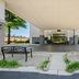 Hampton Inn Birmingham/Trussville entrance canopy with benches and landscaped drive in Trussville