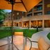Courtyard by Marriott San Antonio Lackland courtyard patio with umbrella tables and lawn