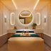 The Chancery Hotel Dublin treatment room with twin massage beds and circular mirror