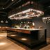 Ruby Hanna Hotel Stuttgart bar and lounge with central island counter and warm pendant lighting in Stuttgart