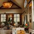 Berkshires Untold in Lenox lobby with tall windows, chandelier, plants, and seating area