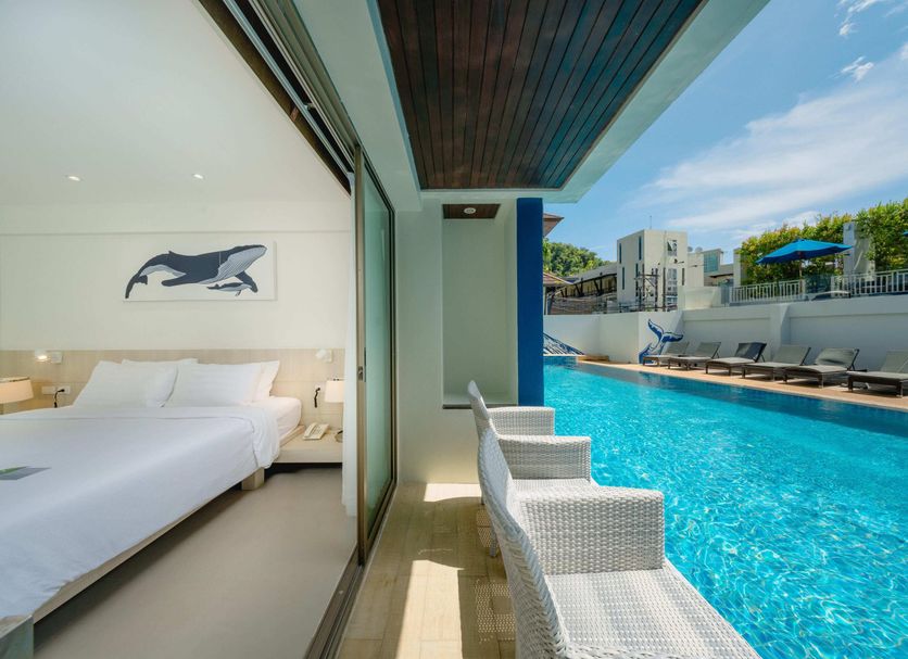 Blue Tara Hotel Krabi Ao Nang in Krabi: poolside room with balcony view of outdoor pool