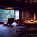 Sumiya Kiho-An Ryokan in Kameoka with tatami-style dining room and forest view through large window