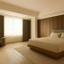 Metcalfe Montreal bedroom with king bed, wood-paneled accent wall, and large window in Montreal