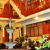 Hotel Choquequirao in Cusco interior courtyard with central fountain and wooden balconies