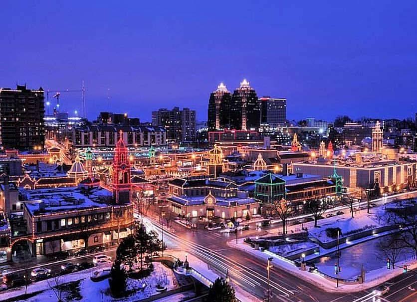 InterContinental Kansas City at The Plaza overlooking the Plaza district lights in Kansas City