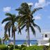 Villablanca Garden Beach Hotel in Cozumel with palm trees and ocean view under a blue sky.