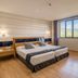 Hotel Spa Villa Pasiega in Hoznayo: twin bed room with large window and countryside view