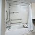 Fairfield Inn by Marriott Greensboro Airport bathroom with accessible tub, grab bars and vanity in Greensboro