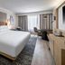 Sheraton Nashville Brentwood guest room with king bed, desk, seating area, and large window in Brentwood