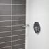Aparto Dorset Point City Centre Campus Accommodation bathroom shower with tiled accent wall in Dublin