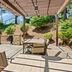 Country Inn & Suites by Radisson, Roanoke, VA patio with pergola, tables and wooded hillside view