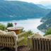 Hotel Serpiano terrace with lake and mountain views over Brusino Arsizio