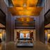 Shangri-La Resort Shangri-La in Diqing lobby with dramatic hanging lights and central seating
