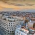 NH Madrid Nacional with panoramic Madrid cityscape at sunset