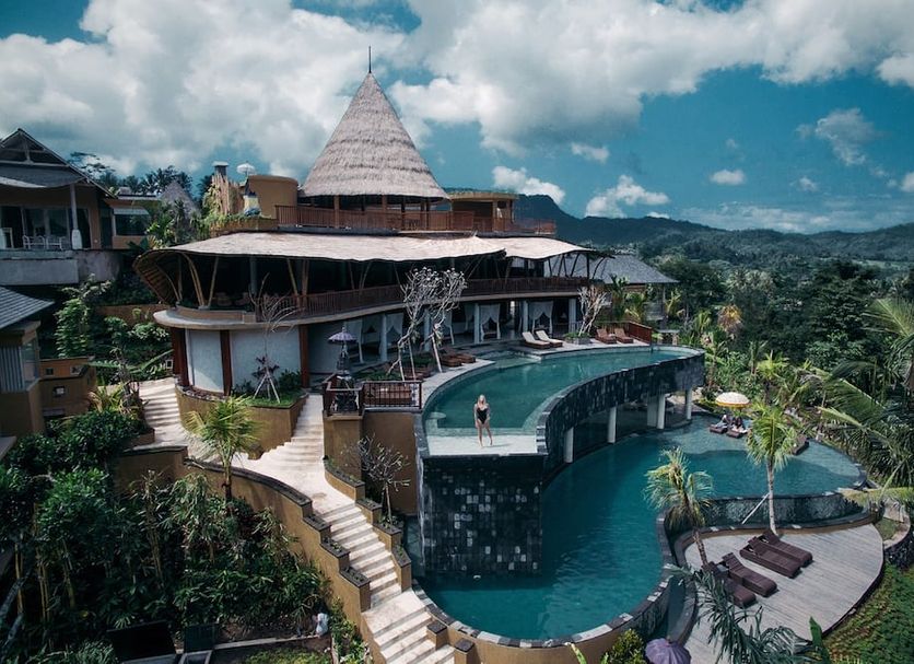 Wapa Di Ume Sidemen in Sidemen featuring an infinity pool and lush mountain valley views