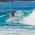 Barceló Teguise Beach, Costa Teguise: surfer riding a wave in the ocean
