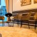 City Hotel Mercator lounge in Frankfurt am Main with chairs, small table and large window