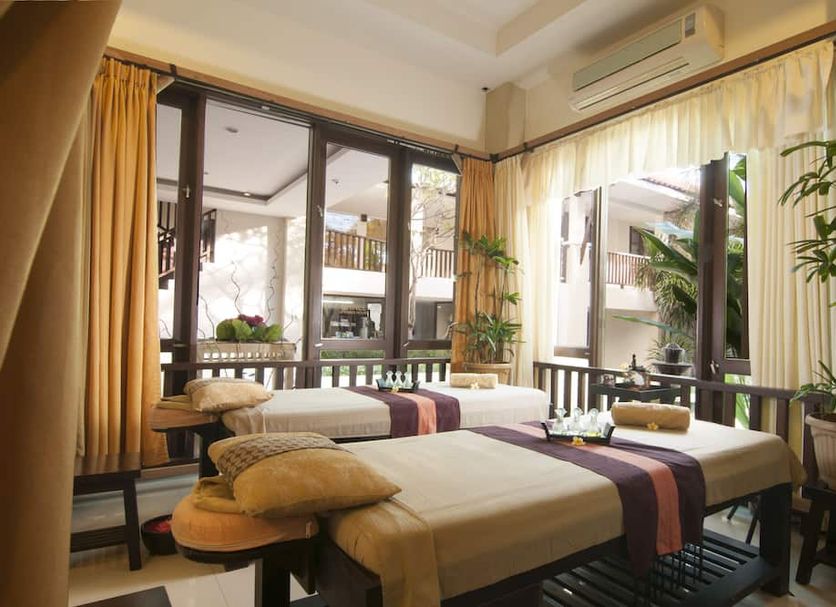 Bali Relaxing Resort and Spa in South Kuta guest room with twin beds and balcony garden view
