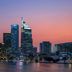 Hilton Saigon in Ho Chi Minh City with skyline views across the river at sunset