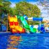 Prestige Deluxe Hotel Aquapark Club in Golden Sands with colorful water slides and outdoor pool