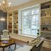 The Mount Vernon Grand Hotel in Mount Vernon: elegant lounge with fireplace, chandelier and window seating nook