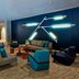 Aloft Seattle Redmond lobby lounge with modern seating and neon wall art in Redmond