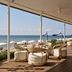 The Danai in Nikiti: seaside terrace with lounge seating and sea view