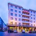 Clarion Hotel Prague Old Town in Prague, exterior view of the 4-star hotel at dusk