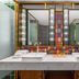 James Joyce Coffetel Hotel (Qinhuangdao Development Zone Yanshan University) bathroom vanity with double sinks and mirrors