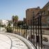 Hotel Borsalino in Porto rooftop terrace with table, chairs and city views