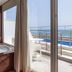 Playasol in Roquetas de Mar: bathroom with whirlpool tub and balcony overlooking the sea