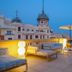Sardinero Madrid rooftop terrace with lounge chairs and city skyline views in Madrid