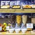 ibis budget Manchester Centre Pollard Street breakfast buffet with pastries, cereal dispensers and bowls