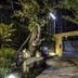 Chiang Mai Thai House in Chiang Mai, lit garden walkway with curved path and stone seating at night