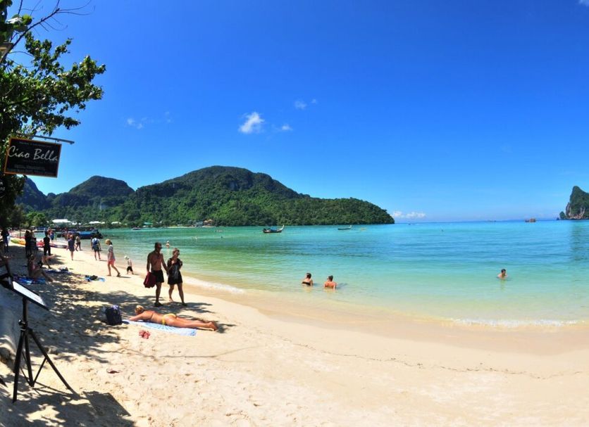 Baia Baia Resort in Ko Phi Phi with a sandy beach, clear turquoise water and island views