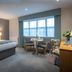 Westgrove Hotel Kildare guest room with king bed, window seating area and desk