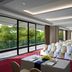 JW Marriott Hotel Bengaluru conference room with rows of chairs and garden-view windows