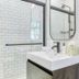 Bathroom vanity and glass shower at Sosuite at French Quarters - Rittenhouse Square, Philadelphia