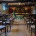 Hotel du Vin Henley rustic dining room with chandelier and wooden beams in Henley-on-Thames