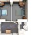 Humber College Lakeshore Residence in Toronto, compact twin dorm room with shared bathroom layout