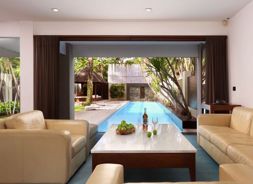 Downtown Villas Kuta villa lounge with pool view and private plunge pool