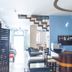 Splanzia Boutique Hotel, Chania: modern lounge with bar counter, staircase, and seating area