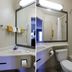 Copley Inn & Suites By OYO Akron Oh bathroom with sink, mirror, toilet and shower