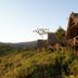 Crater Forest Tented Camp in Karatu with rustic thatched tents on a hillside overlooking green landscape
