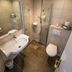 Hotel Gut Schöneworth bathroom with walk-in shower, toilet and sink in Freiburg