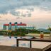 Somerset Medini Iskandar Puteri infinity pool with lounge chair, skyline and sunset view in Gelang Patah
